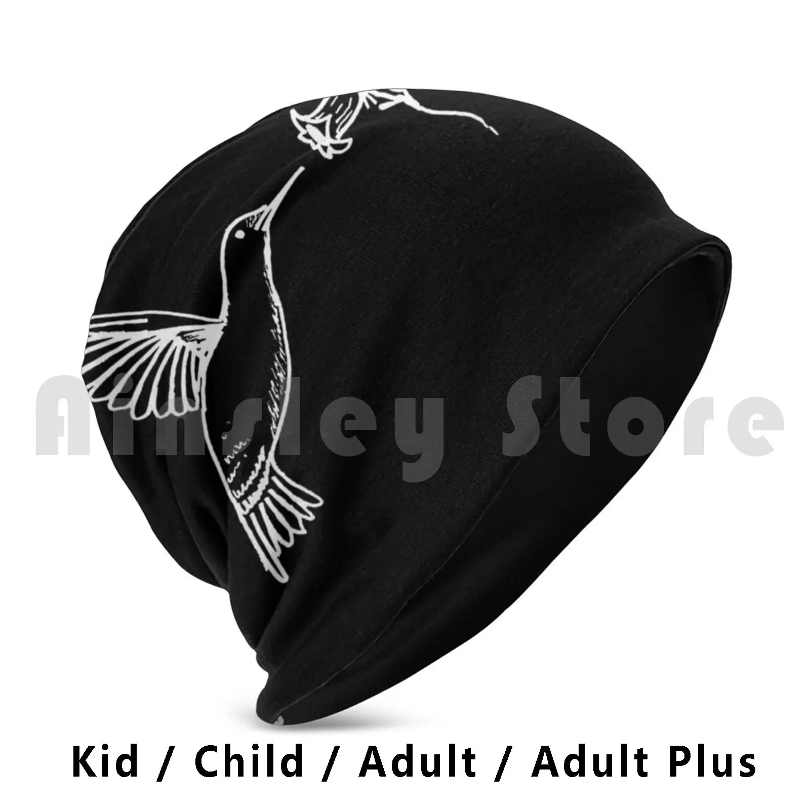 Hummingbird Beanies Knit Hat Hip Hop Hummingbird Eagle Falcon Parrot Canary Bird Flower Floral Nature Animal