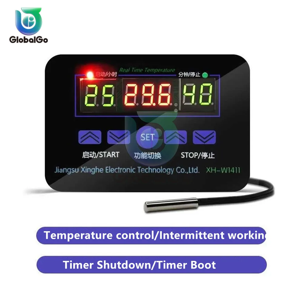 Imagem -03 - Display Lcd Digital Termostato Multifunções Controlador de Temperatura Sensor Interruptor55 Degrees 120 Graus Ac110220v dc 12 v Xh-w1411