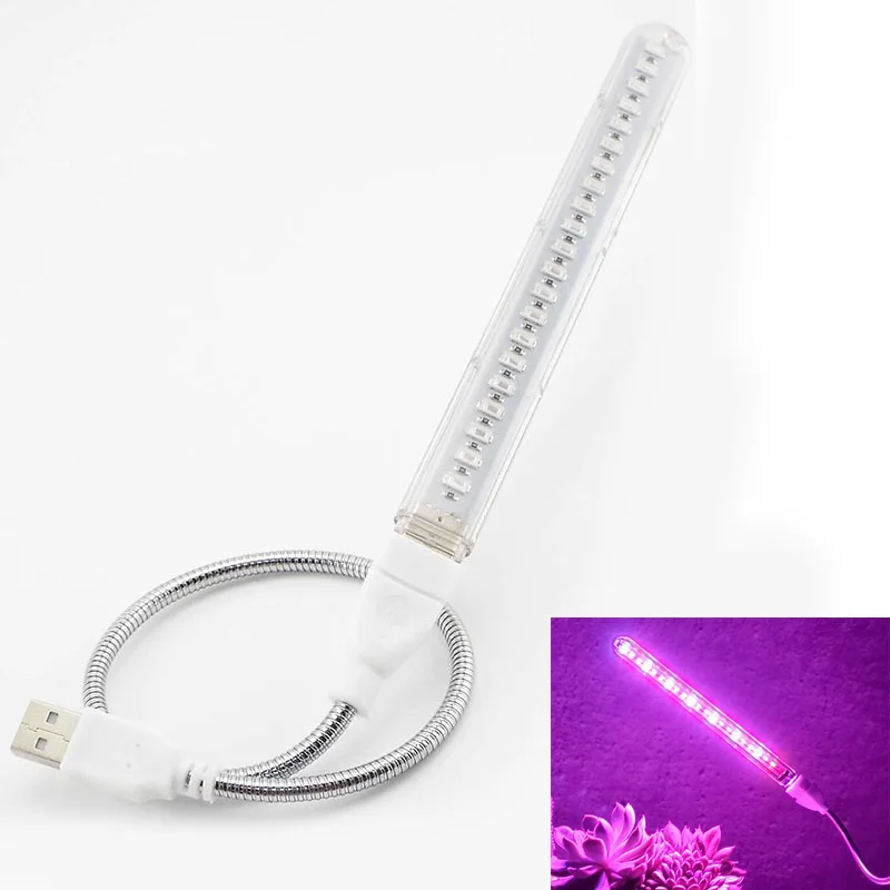 

USB Portable Plant Growing Light 21Led Grow Light Red Blue DC 5V Full Spectrum Phyto Lamp 21 leds Flexible Light Indoor