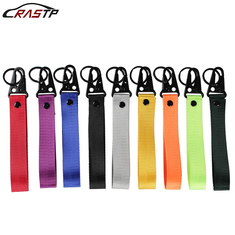 Car Keytags Strap keychian Emblem Nylon Keychain Pendant Key Chain with Steel Spring Clip Lanyard Accessories RS-BAG023-NM