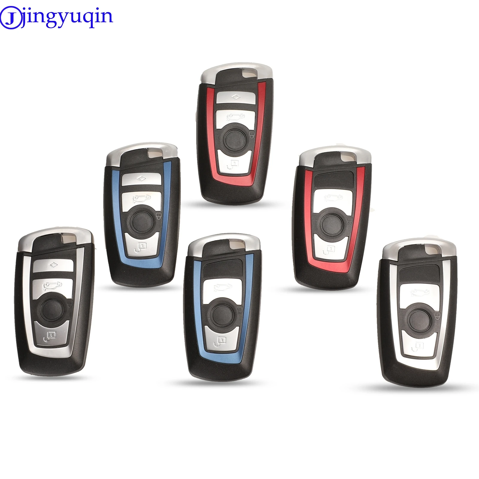 Jingyuqin funda carcasa para llave remota inteligente con 3/4 botones Fob para BMW F CAS4 5 Series 7 Series funda para llave inteligente