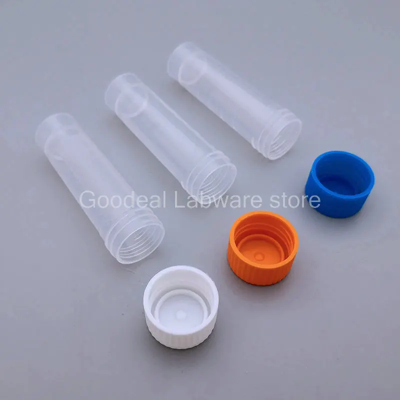 50pcs/100pcs/200pcs/300pcs/400pcs/pack 5ml PP Cryo Freezing Tube, Cold Storage Vial Cryovial Plastic Test Tubes