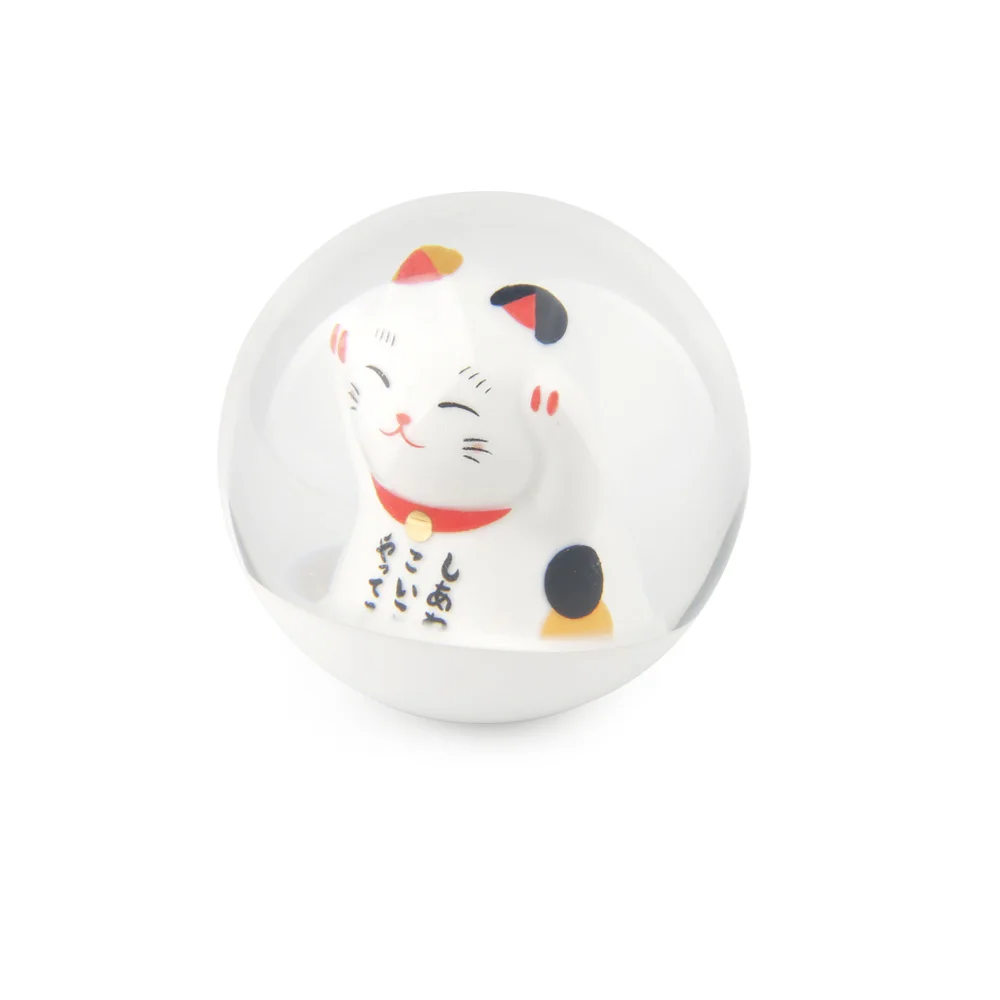Uniwersalna gałka zmiany biegów JDM Lucky Cat 70MM przezroczysta okrągła gałka zmiany biegów z adapterami gałka zmiany biegów — zdjęcie 6