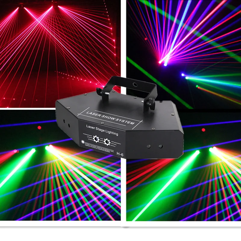 

6 глаза лазерный сканирующий светильник s DMX512 RGB полный Цвет лазерный светильник линия эффект сценического светильник ing 6 объектив лазерный сканер DJ диско оборудование
