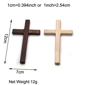 Christian Wood Cross 12cm (4,7in) Tường treo lớn Tường dài trang trí nhà 6 Tường gỗ bán hàng cây thánh giá chính - №4