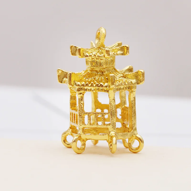 Fashion 4pcs/bag 24.5*30mm Zinc Alloy Bell Shape Pagoda Beads Tassels End Cap Charms Pendants for DIY Jewelry Accessories
