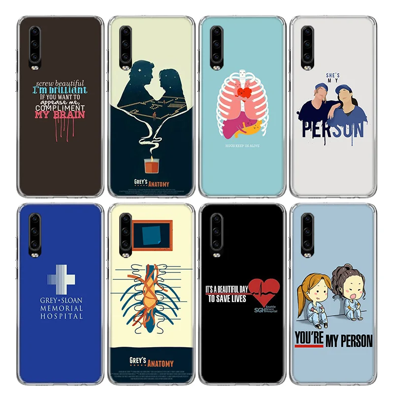 Greys Anatomy Phone Case For Huawei Y5 Y6 Y7 Y9S Honor 9 10 Lite 8A 8X 8S 9X P Smart Z 2019 7X 7A Soft TPU Back Cover Shell