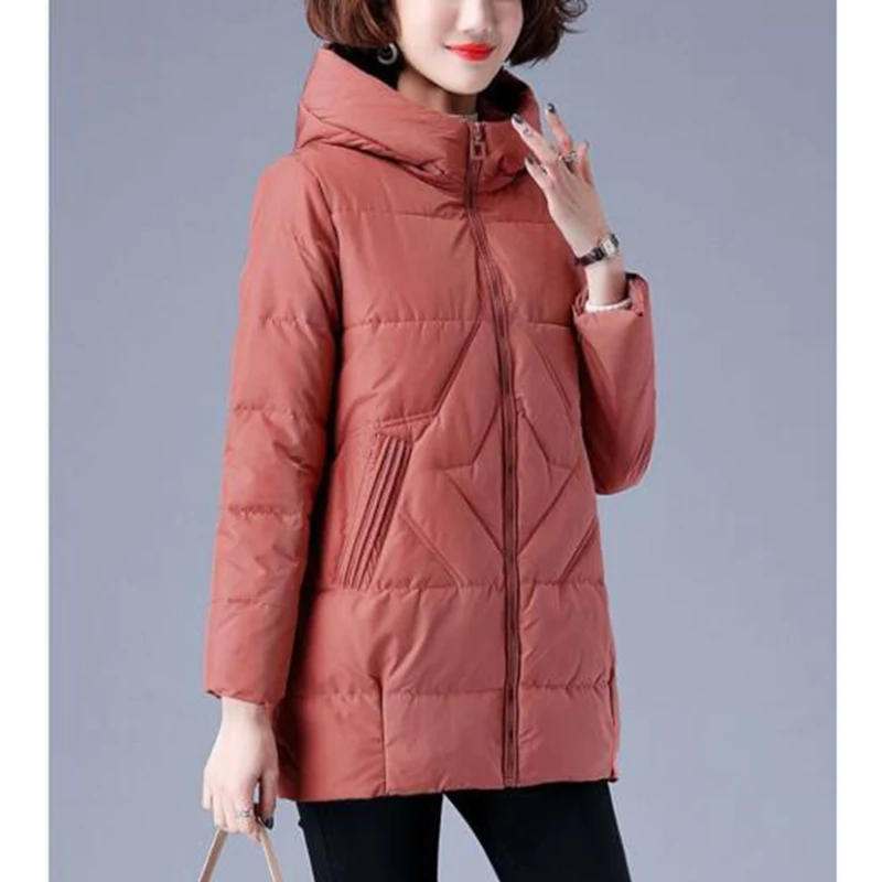 New Women's Parkas Winter Jacket Hooded Thick Warm Coat Fashion Overcoat Female Jackets Cotton Pdded Parka Outerwear 4XL