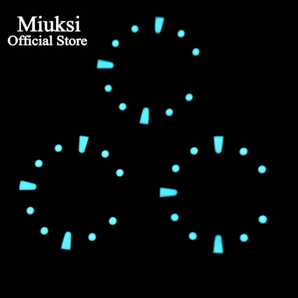 Miuksi 28.5mm black/ blue/green watch dial fit Miyota 8205 8215 821A ETA 2836/2824 Mingzhu DG2813/3804 movement