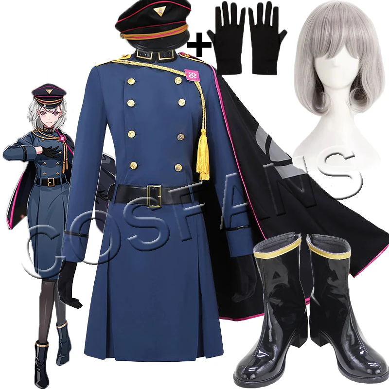 

Anime DRB Division Rap Battle Aohitsugi Nemu Cosplay Costume Hypnosis Mic Suit With Cape Halloween Costumes Full set of wig shoe