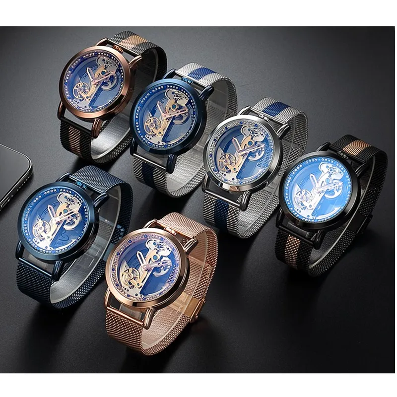 Gorben Fashion Casual Men Machanical Watches Stainless Steel Band Automatic Mechanical Wristwatch Male Wrist Watch
