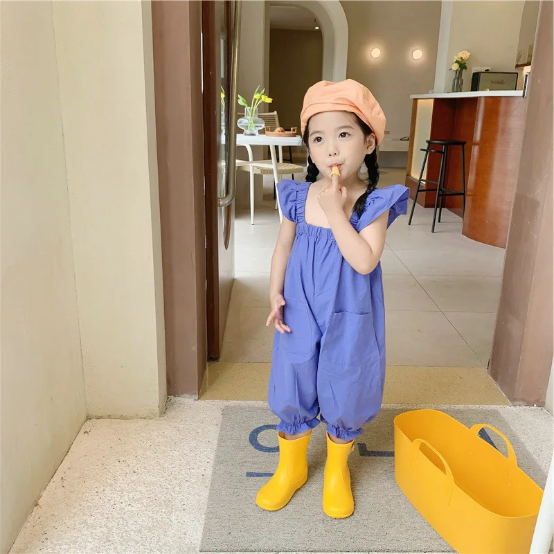 Summer Girls Overalls Little Baby Thin Sleeveless Jumpsuit Sweet Children\'S Clothing Baby Girl Clothes Korean Fashion Jumpsuit