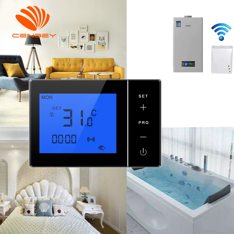 

Wireless room thermostat battery powered underfloor heating thermostats smart heating controller programmable 16A 220V