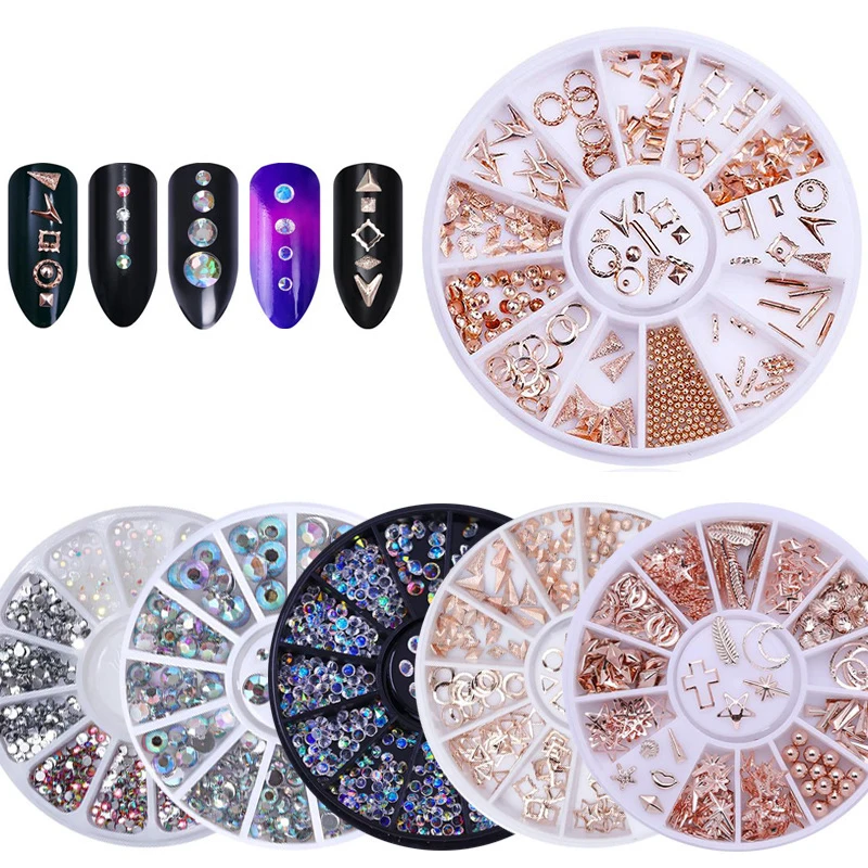 Partes de uñas, purpurina, cristal, gemas, joyería, cuentas, decoración de manicura, accesorios para profesionales 3