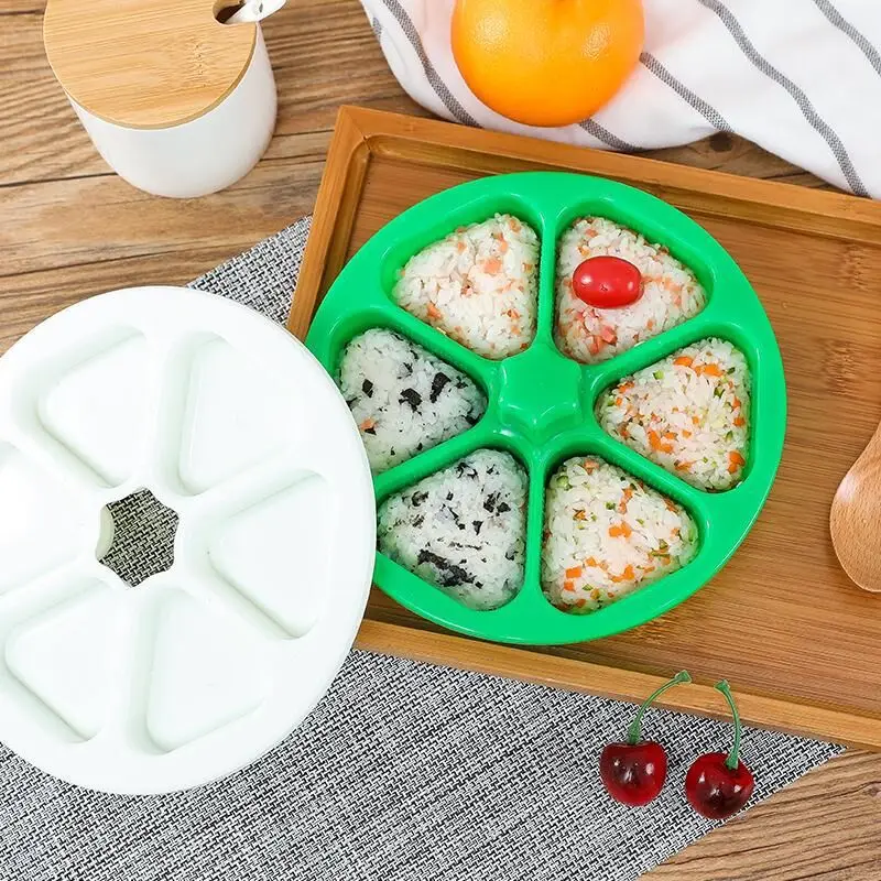 6 Holes DIY Sushi Mold Onigiri Rice Ball Food Press Form Sushi Mold Onigiri Rice Ball Bento Press Maker Mold DIY Tool