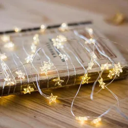 20FT 60LED Star Silver Wire String Lights AA battery operated fairy string lights for festival holiday party wedding decoration
