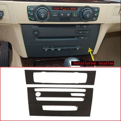 ABS Carbon Fiber For BMW 3 Series E90 E91 2005-2012 Car Central Control CD Panel AC Volume Knob Button Frame,Interior Accessory