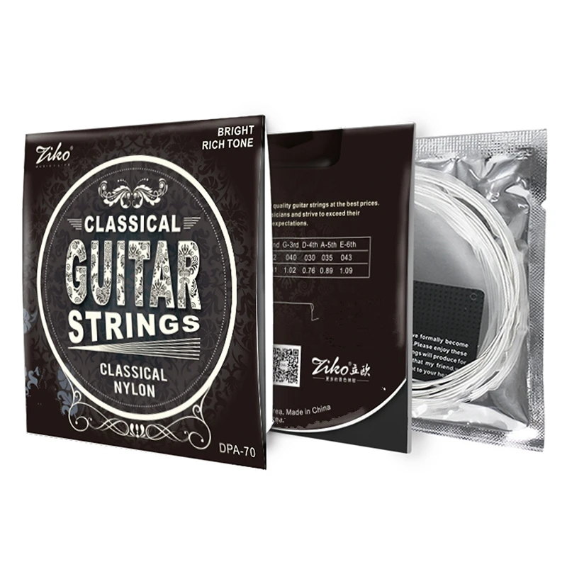 Ziko DPA-70 028-043 Klassische Gitarrensaiten mit Nylonkern, versilbertem Kupferdraht, Zubehörteile für Musikinstrumente – Detail 3
