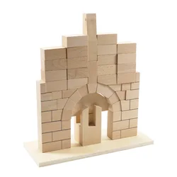 Montessori Baby Toy Roman Bridge Simple Version Beech Wood Blocks Toys for Early Preschool Educational Kindergarten 2-4 Years