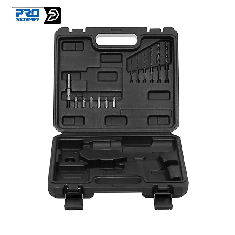 PROSTORMER BMC Plastic Box Tool Case for 12V Cordless Drill/Screwdriver/Wrench include 13 Screwdriver bits not include drill