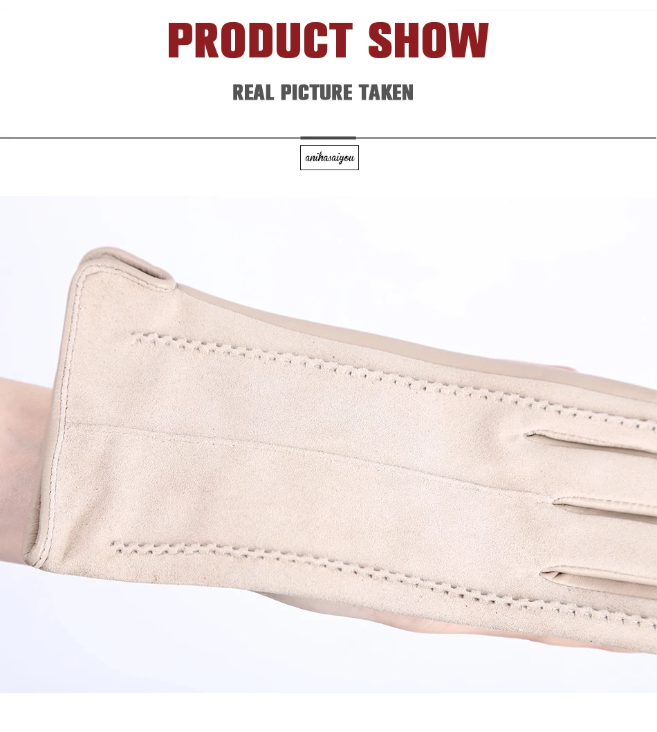 Good Quality Touch Gloves Color Winter Women's Leather Gloves Genuine Suede 50% Genuine Leather 50% Women's Gloves -2007