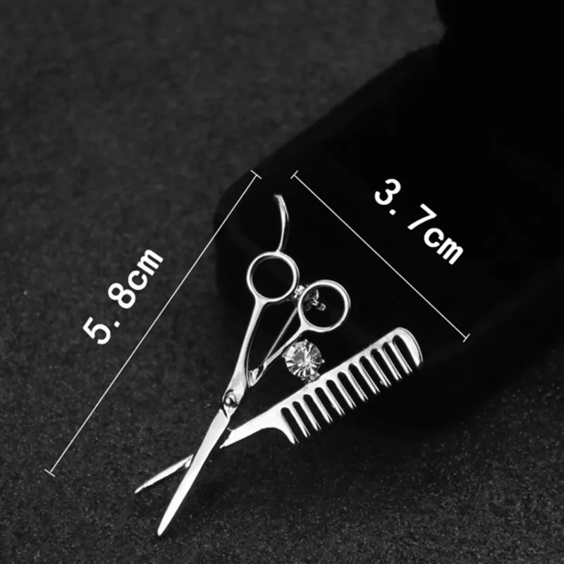 New fashion mini comb comb scissors brooch exquisite gift brooch crystal jewelry lady wedding gift Christmas gift