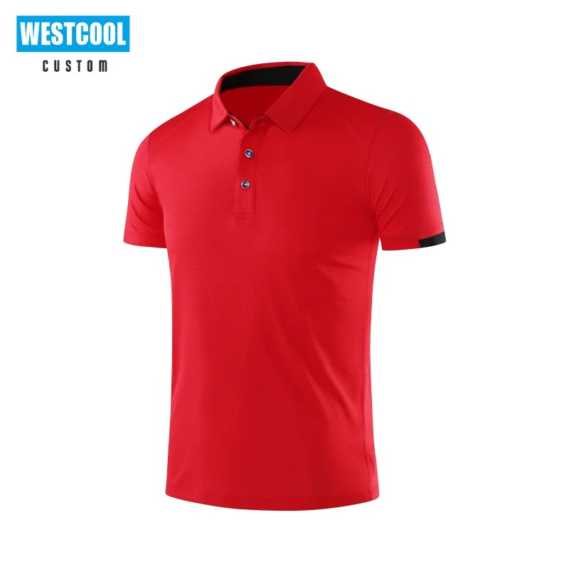 WESTCOOL Quick-Drying Sport Polo Shirt Custom Logo High Quality Embroidery Personalized Design Text Brand 8 Colors T-Shirt