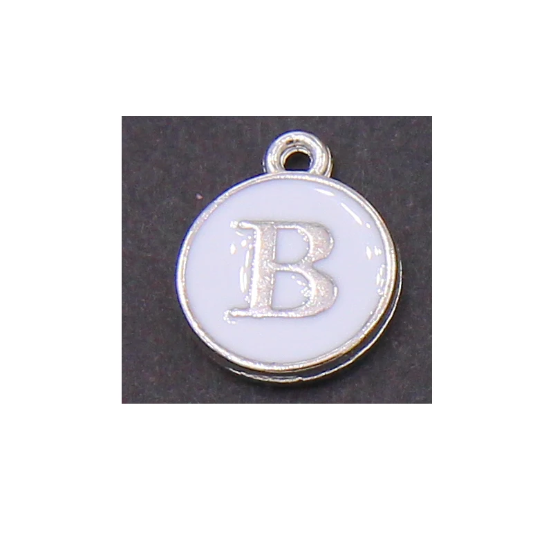 50pcs12*15mm 26 Pcs White Letter charms pendants for necklace Enamel alphabets accessories jewelry letter charms Accessories