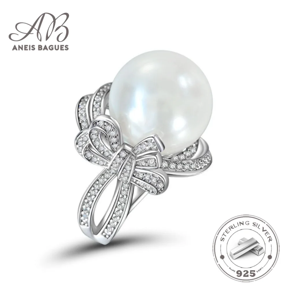 

Aneis Bagues Luxury Real 925 Sterling Silver Pearl Gemstone Engagement Ring Wedding Band Fine Jewelry Wholesale Drop Shipping