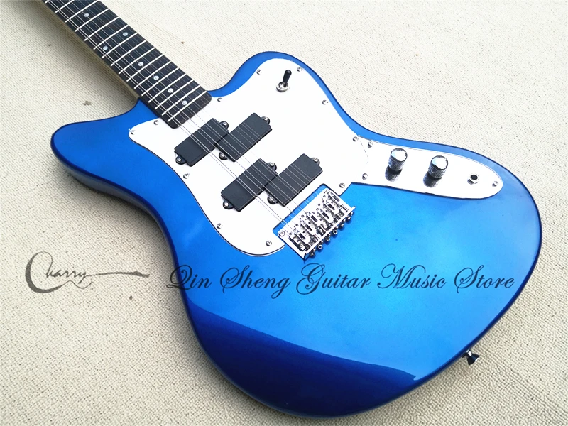 Order booking 12 strings electric guitar,juga guitar,metal blue basswood body,white pickguard,chrome bridge