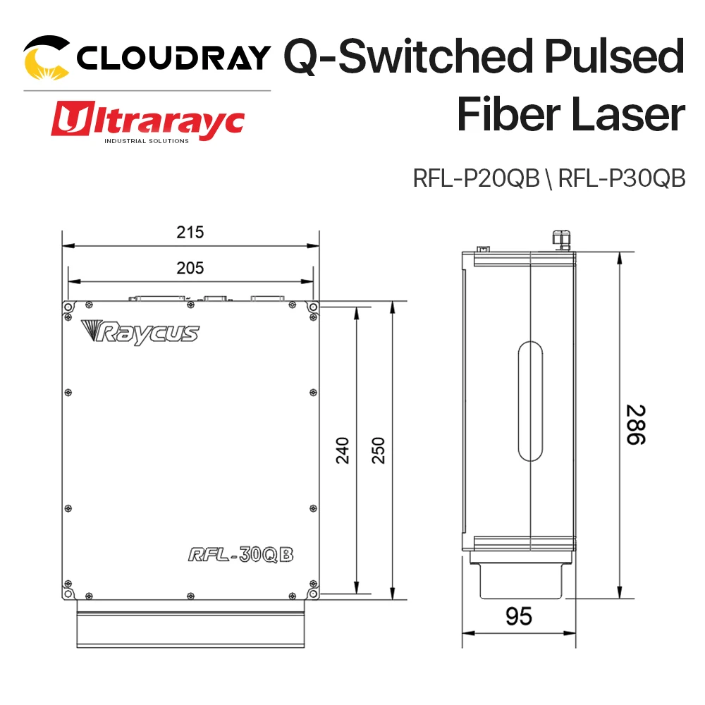 Ultrarayc 1064m Original Raycus Q-switched Pulse Built-in Red Light 20W 30W 50W Fiber Laser Source for Fiber Marking Machine