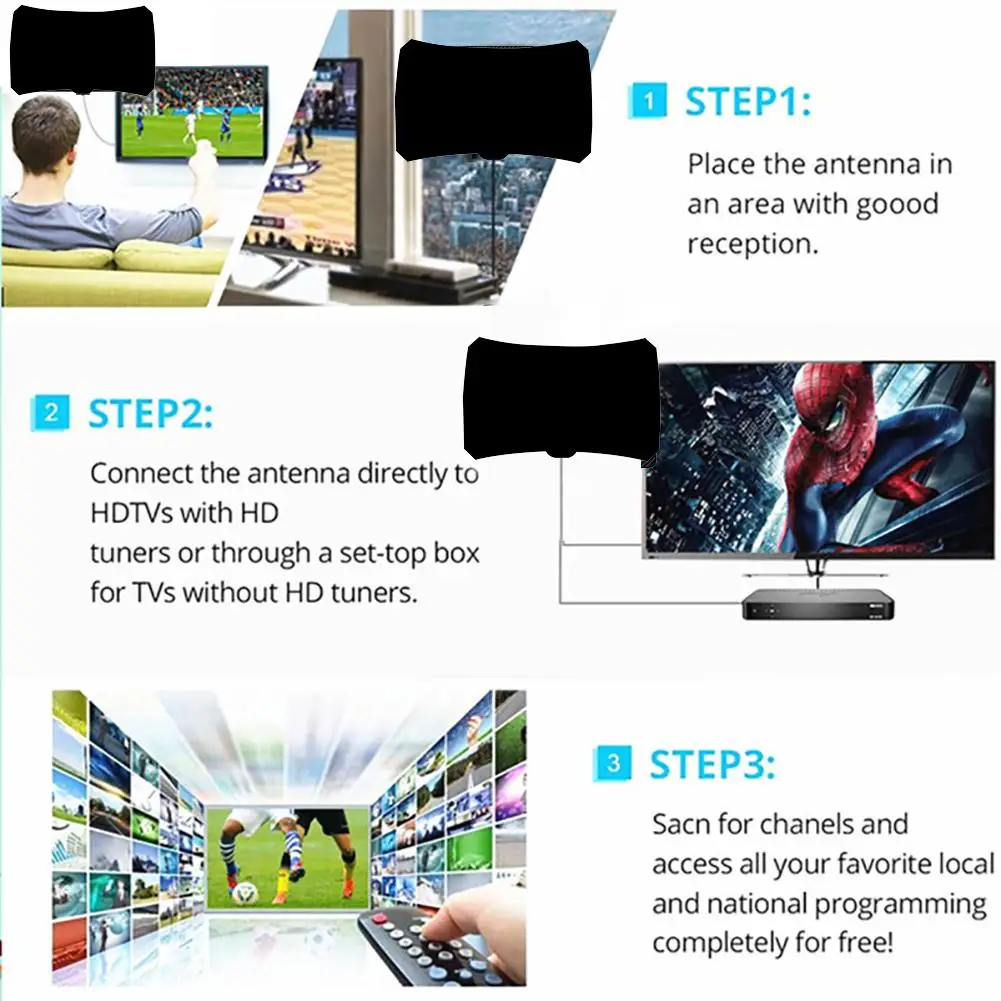 ใหม่1180 Miles 4K HDTV ในร่มเสาอากาศทีวีเครื่องขยายเสียง Booster สัญญาณทีวีรัศมี Surf Fox Antena HD เสาอากาศทีวีทางอากาศ