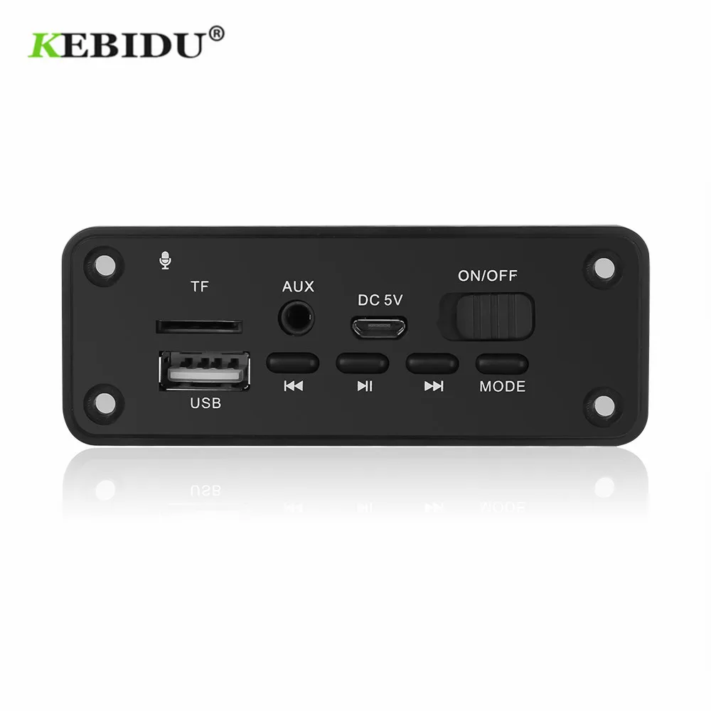 KEBIDU-Receptor FM sem fio para carro, Bluetooth, MP3 Player, WMA, Decodificador, Módulo de áudio, USB, Rádio TF, Amplificador 2x3 W, DC 5V