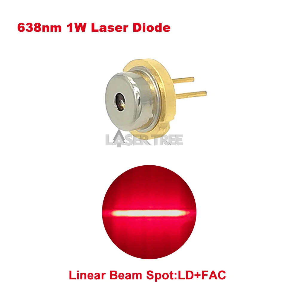 638nm 1W, high power red laser diode,with FAC, compressed spot technology, linear beam spot