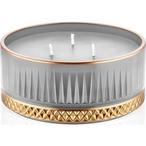 The Mia Glass Solid Candle Holder-Gray Gold 5x13 cm