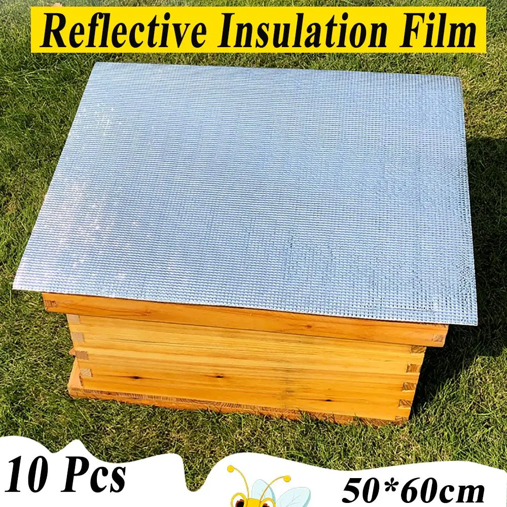 

10PCS Beehive Reflective Film Heat Insulation Cover Coating Sunscreen Rainproof Silver Cooling Sunshade Beekeeping Tool Supplies