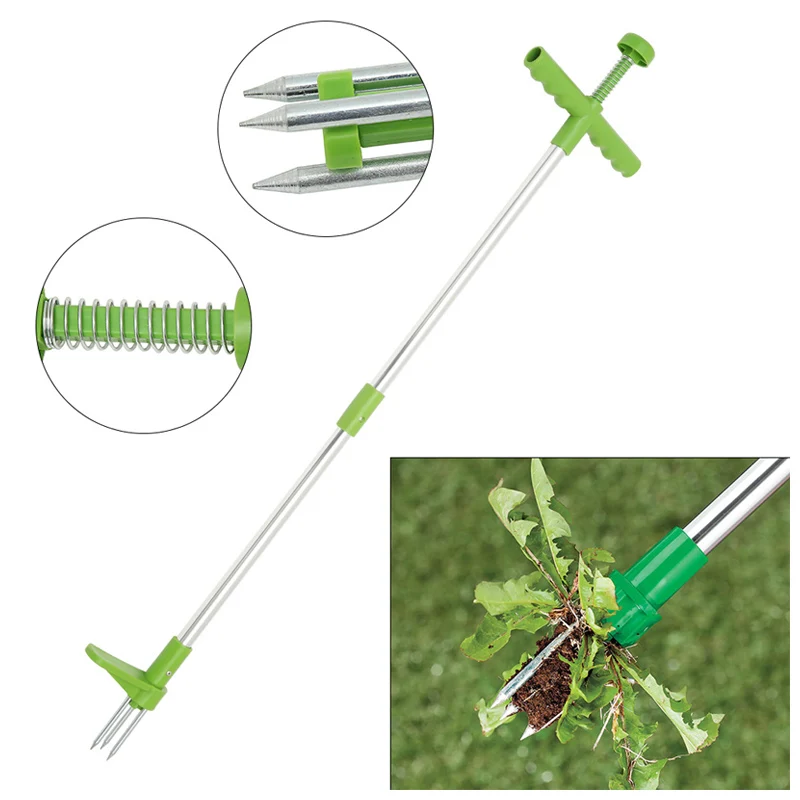 Root Remover Outdoor Tool Claw Weeder Portable Manual Garden Lawn Long Handled Aluminum Stand Up Weed Puller Lightweight