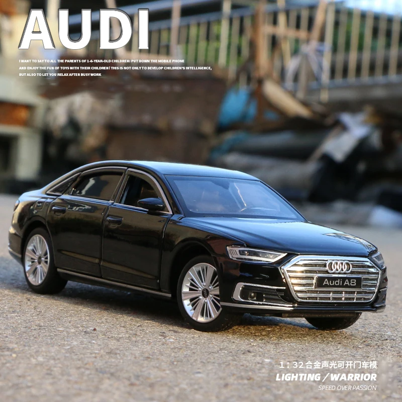 New 1:32 Audi A8 Alloy Diecast Car Model With Sound Light Collection Gift Toys For Children