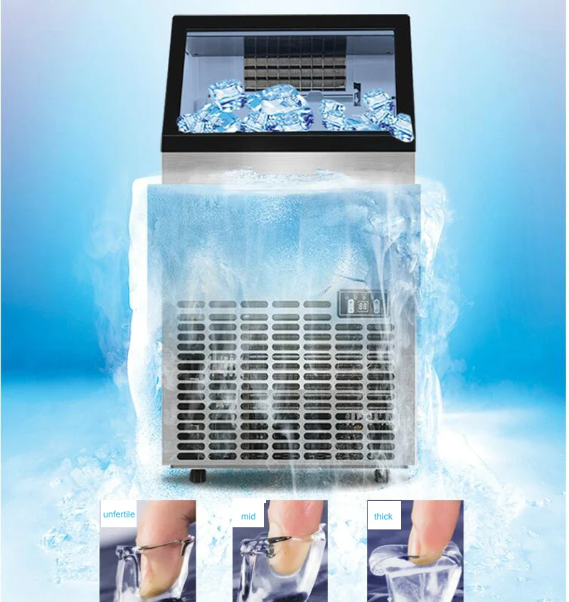 

Commercial 220V milk tea shop ice maker home visual ice maker fully automatic large-capacity safe ice making tool