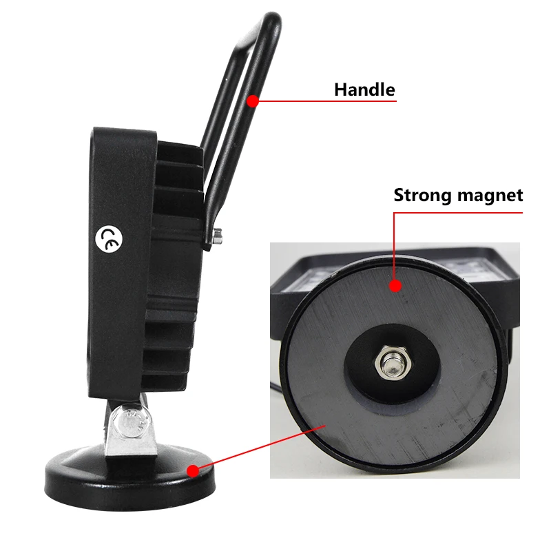 Auxtings 4.1in Portable Square 48W Flood Spot Magnetic Base Led Work Light Car Truck Driving Offroad 4WD 4x4 SUV ATV 12V 24V