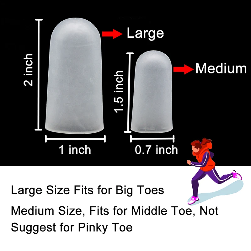 2Pcs/Pair Big Middle Silicone Toe Protector Foot Corns Blister Wear Pads Toenail Injured Ingrown Hammer Pain Relief Tools C1641