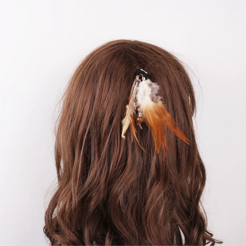 The  Elastic Hair Band Rubber Band Hair Accessories Wig Headband feather Rope Headdress for women 54