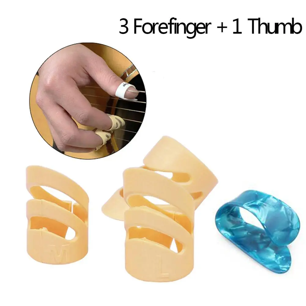 4pcs/set Guitar Picks Index Finger Picks Alaska for Electric Acoustic Guitar Ukulele Stringed Instrument Part Accessories