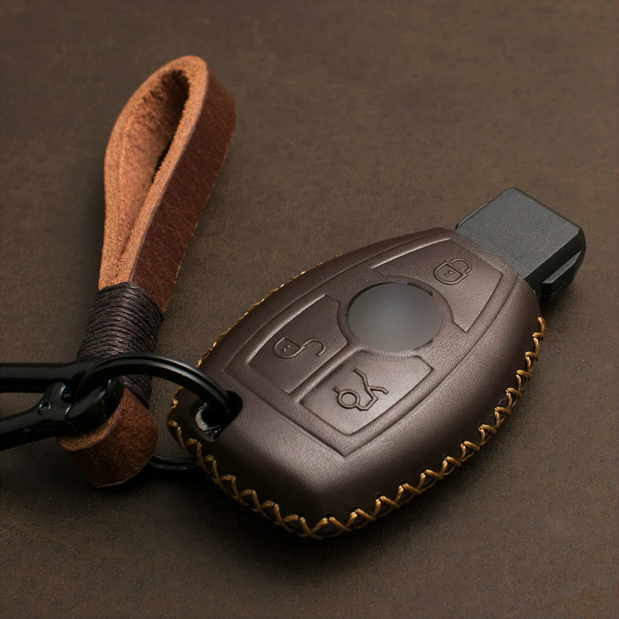 

1 PCS Genuine Leather Car Key Case Key Cover For Benz W203 W204 W210 W211 A B C E S Class SL GLE GLC GLK GLA GLS CLS CLK CLA SLK