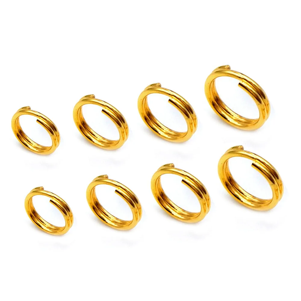200Pcs/lot Stainless Steel key chains Open Jump Rings Double Loops Gold Color Split Rings Connectors For Jewelry Making