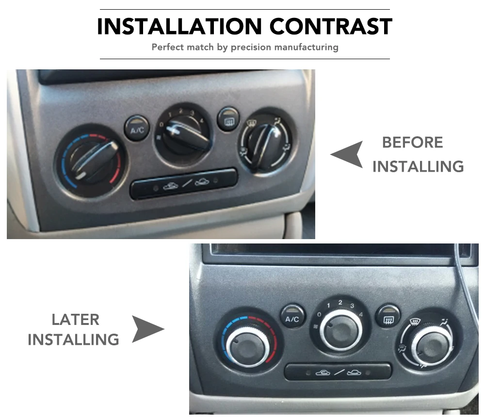 thumbnail image 2 of ADD W1 Billet Aluminum AC Knobs For Mazda 3 – Climate Control Upgrade, Silver 2 of 5
