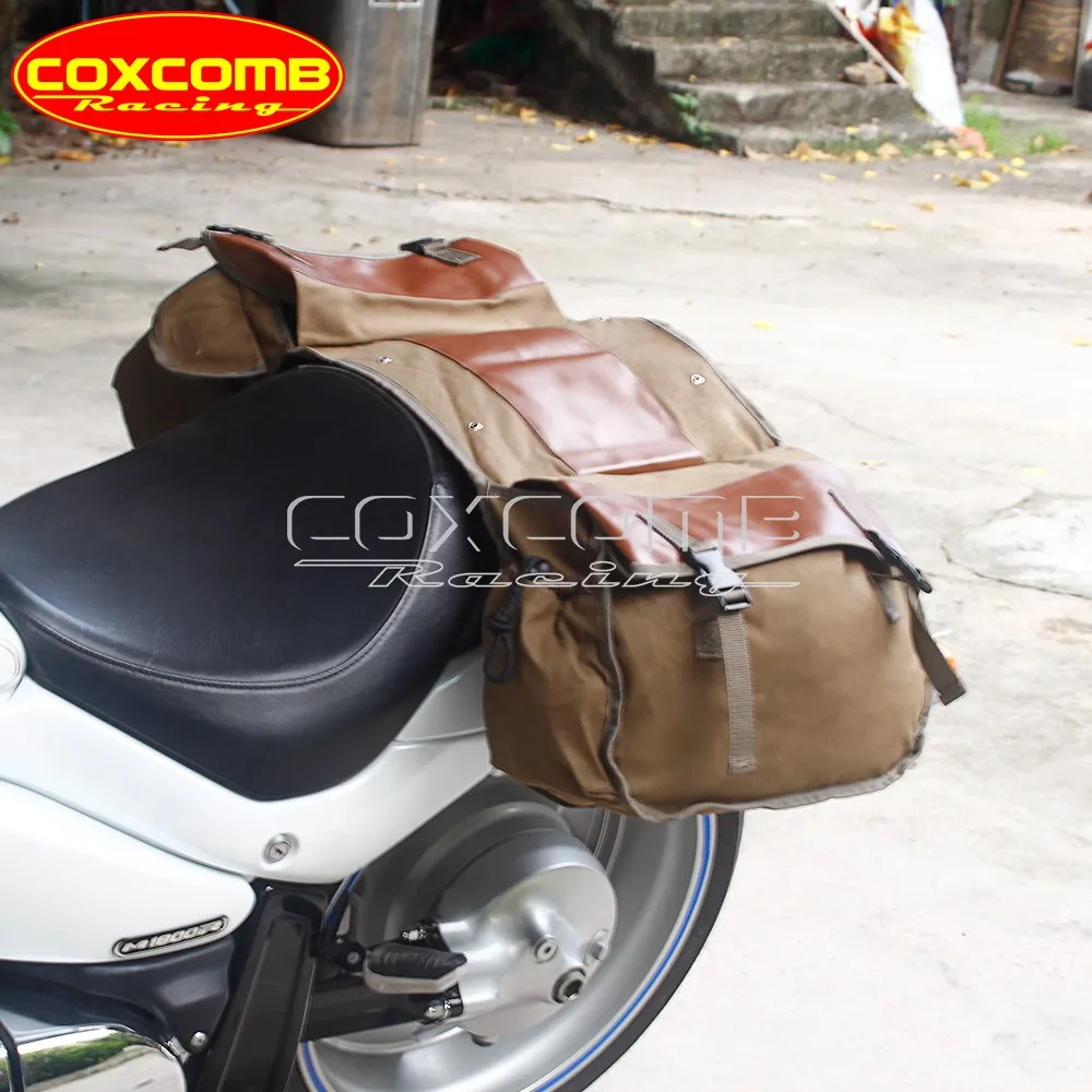 Bolsa de lona para SILLÍN de motocicleta, bolsa de herramientas de almacenamiento de equipaje impermeable para Suzuki, Harley, Taotao, Thunder Vulcan 500, Iron 833