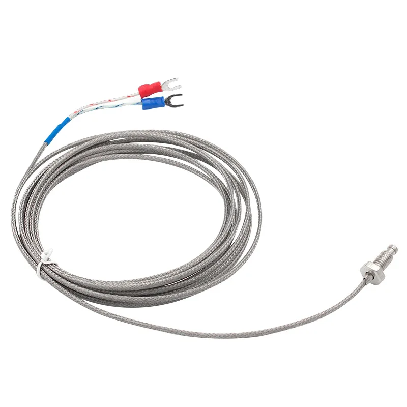 M6/M8 K Type Thermocouple Control Thread Screw Probe Temperature Sensor Temperature Controller 0-400℃ Sensor Probe 1m/2m/3m/4m