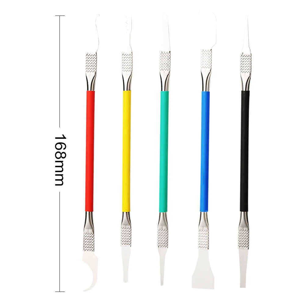 Kit di strumenti per la riparazione del telefono cellulare 5 in 1 lame per Chip IC in metallo smontare il piede di porco Set di utensili manuali per l'apertura della leva per la riparazione della tazza BGA