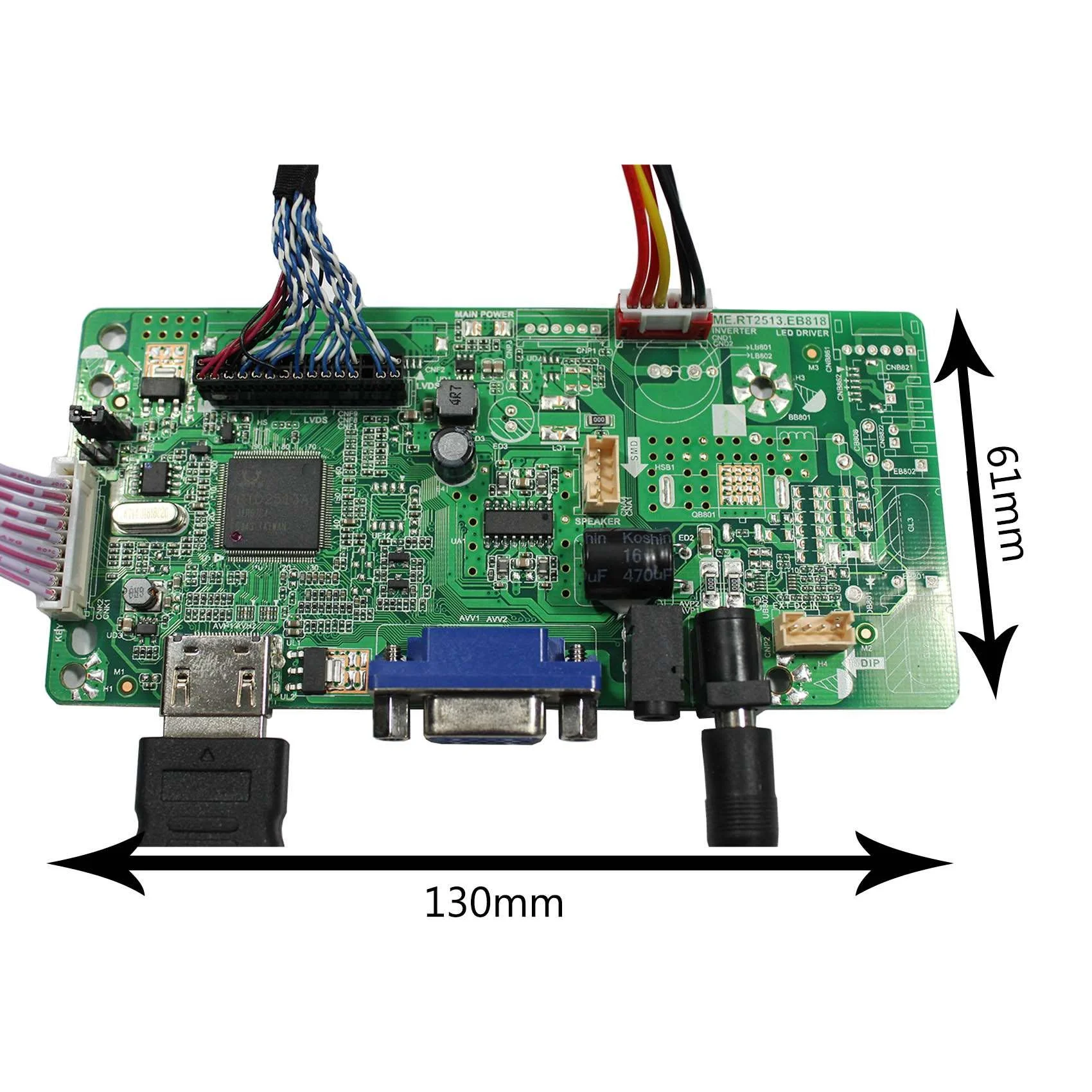 Imagem -05 - Alto Brilho 1000nit 133 Polegadas Lq133m1lw02 1920x1080 Tela Lcd Lvds 30pin Display Hdmi Vga Lcd Controller Board Rt2513818